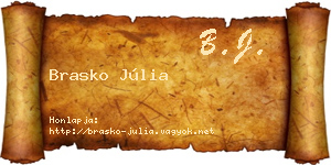 Brasko Júlia névjegykártya